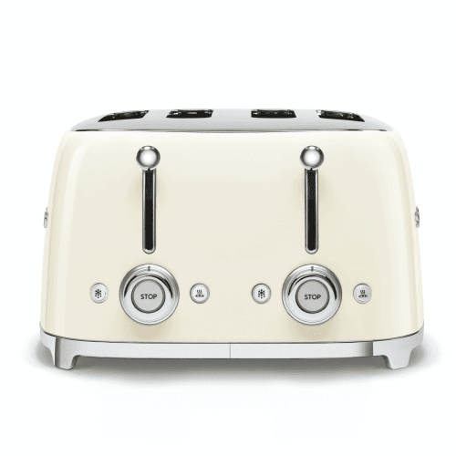 Image showing the 50's Retro 4 slice toaster - 4 slot, Cream product.