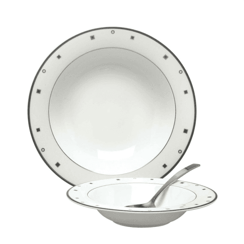 Image showing the Shadow Set of 6 Rimmed Soup Plates, D21.5cm, Multi product.