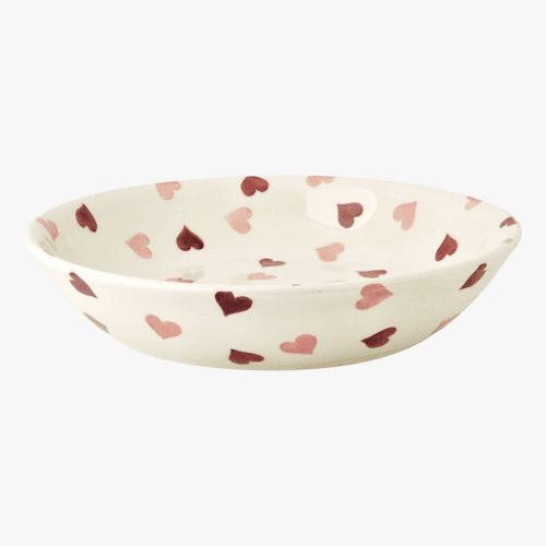 Image showing the Pink Hearts Pasta Bowl, D23.5cm, Cream product.
