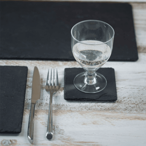 Image showing the Set of 4 square coasters, 11cm, Slate product.