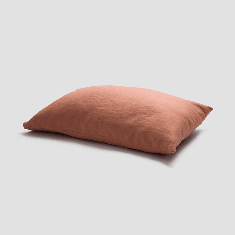 Linen Pillowcase Pair, Super King, Warm Clay