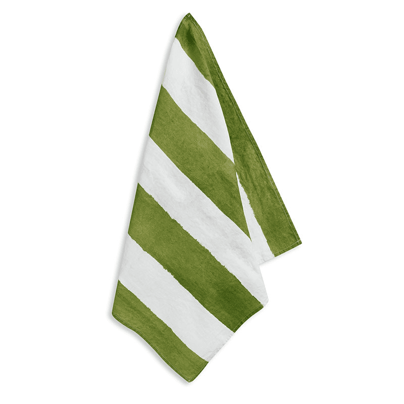 Stripe Linen Napkin, 50cm x 50cm, Avocado Green
