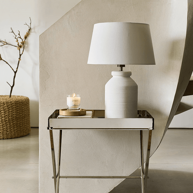 Camber Bottle Table Lamp, H49cm, White Cloud Grey