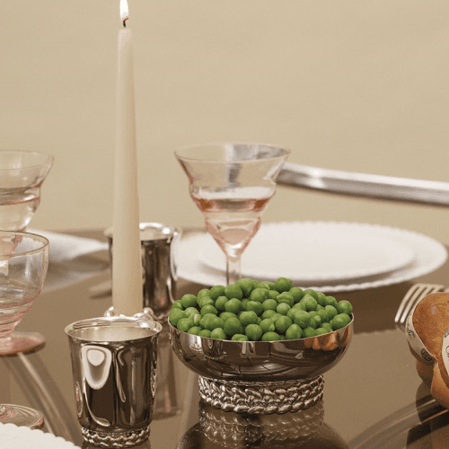 Image showing the Babylone Candle Holder, H4 x D2cm, Silver product.