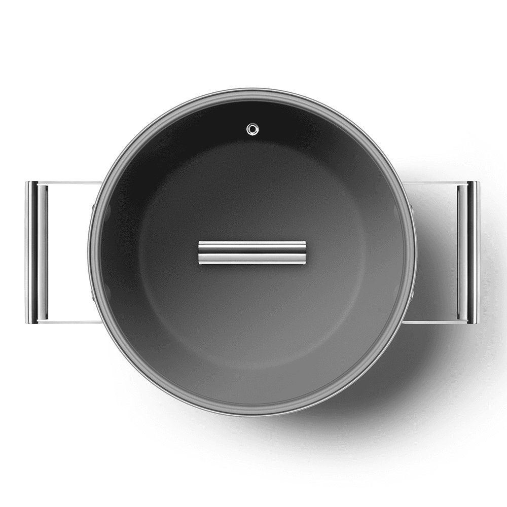 Retro 50's Style Non-Stick Casserole Dish, 26cm, Black