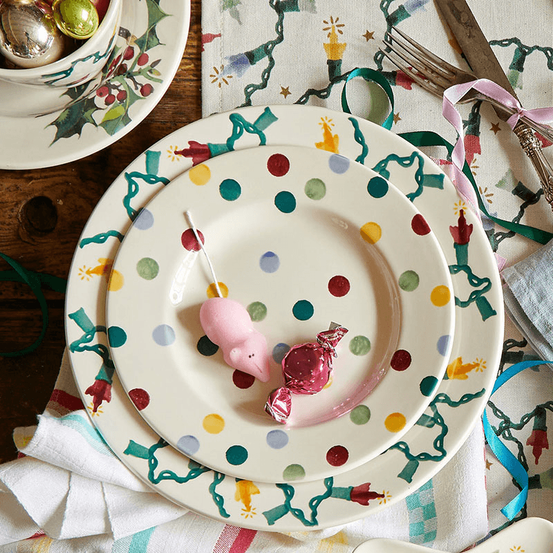 Polka Dot Plate, D22cm, Cream