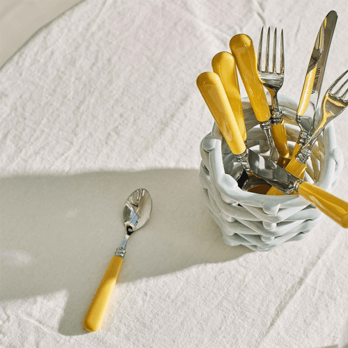 Image showing the Set of 2 Dessert Spoons, Butter Yellow product.