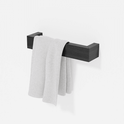 Image showing the Slimline Hand Towel Rail, L28cm, Dark Oak product.