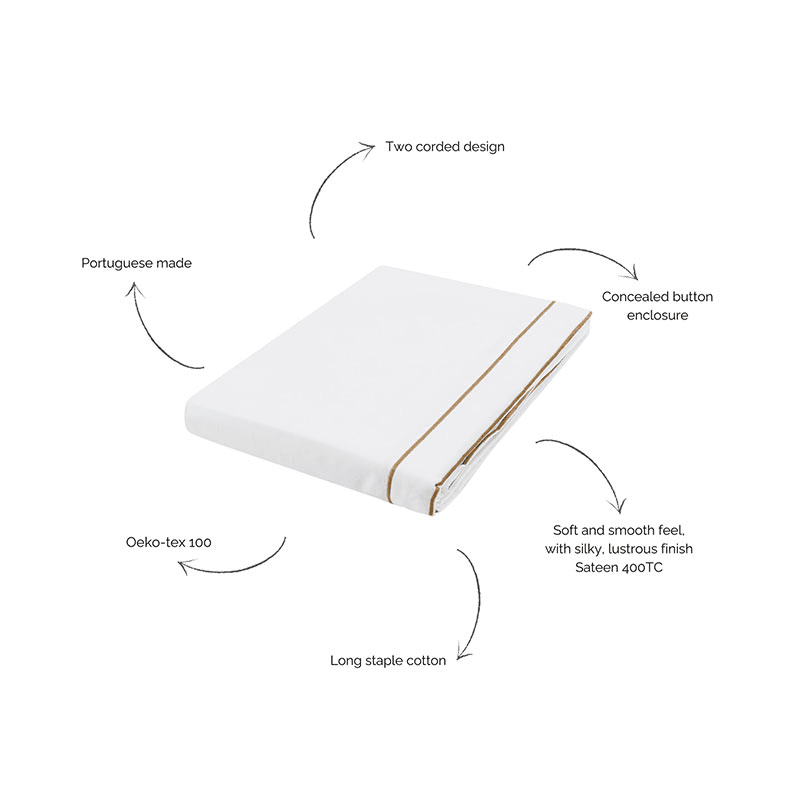 Frame Two Corded Duvet Cover, Double, Bronzed Umber
