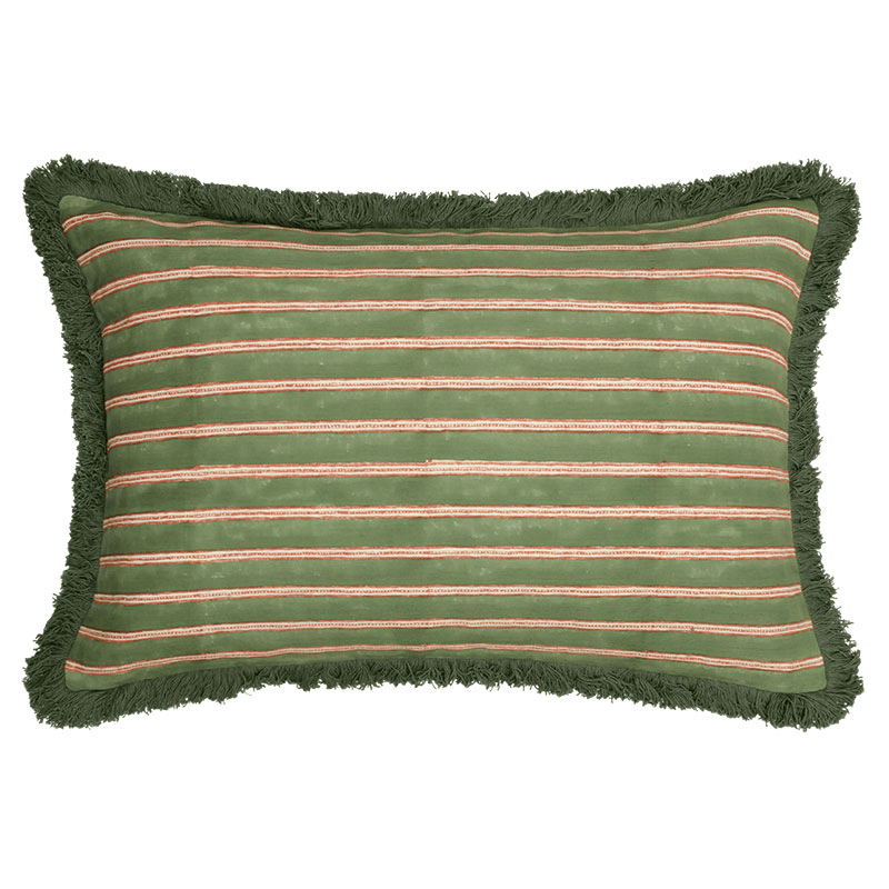 Edo Cushion, 60 x 40cm, Pink & Green