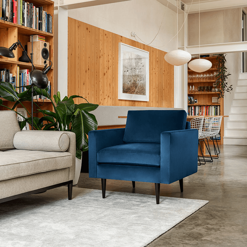 Model 01 Velvet Armchair, Teal