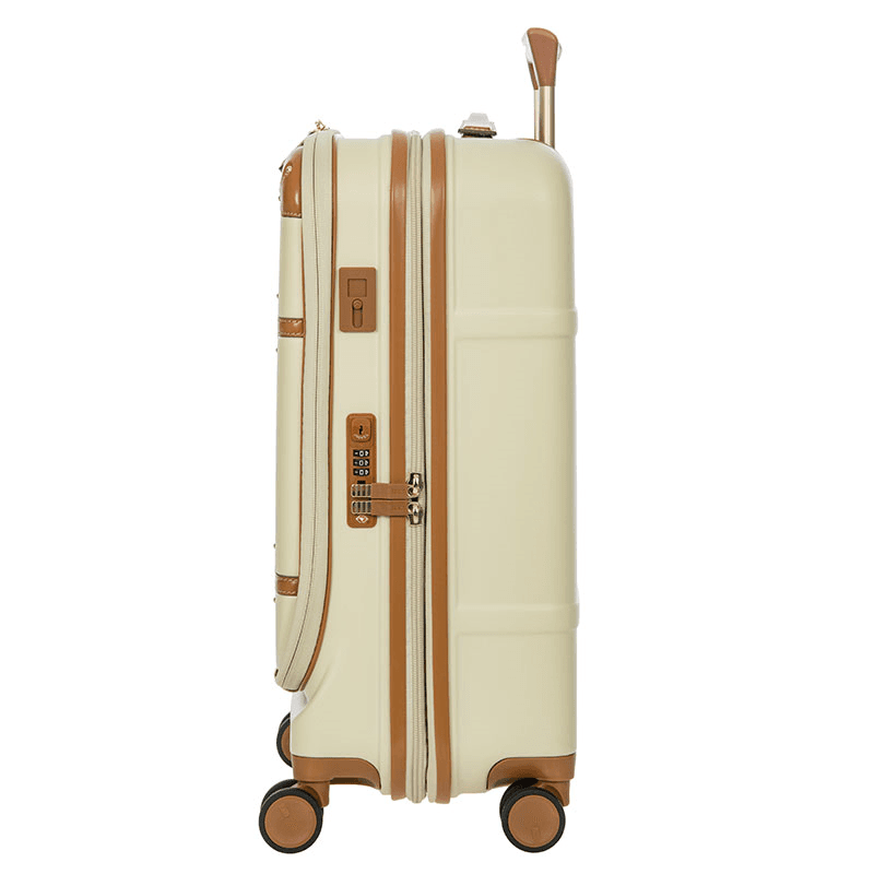 Bellagio Carry-On Suitcase with Front Pocket, H55 x L38 x W23/27cm, Cream
