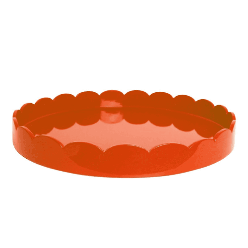 Image showing the Lacquered Scallop Round Tray D50cm, Orange product.