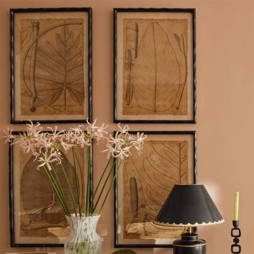 Image showing the Basilius Set of 4 Framed Leaf Prints, Natural product.