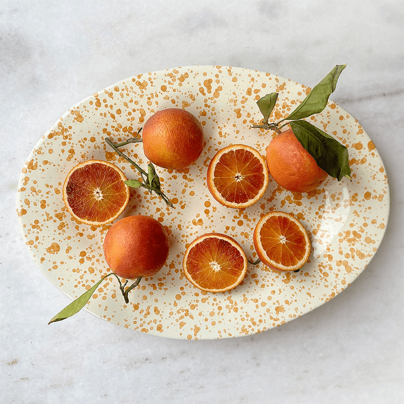 Splatter Serving Platter, 44cm, Burnt Orange