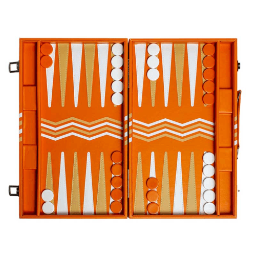Image showing the Leather Backgammon Board, L45 x W38cm, Orange product.
