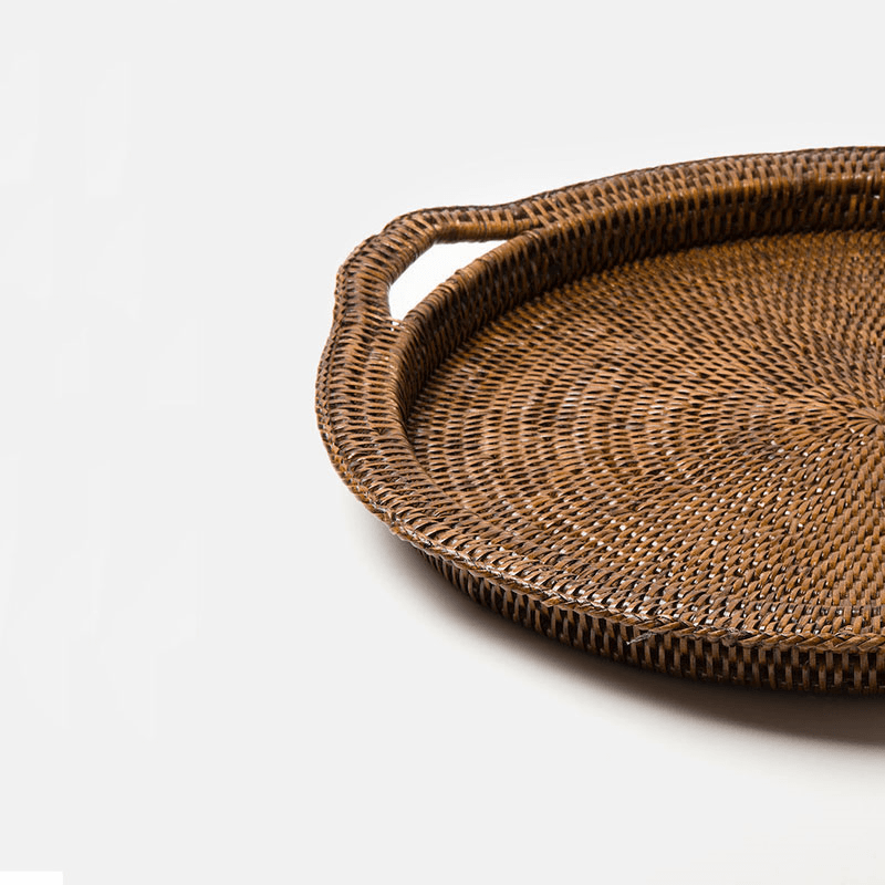 Inle Rattan Tray, D40cm, Brown
