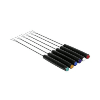 Chasseur Set of 6 Fondue Forks, Wooden Handles