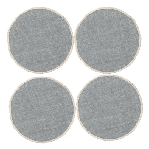 Image showing the Jute Set of 4 Round Placemats, D34cm, Grey product.