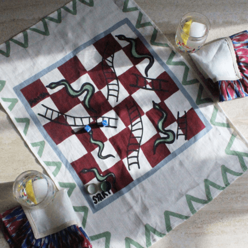 Image showing the Snakes & Ladders Teatowel, 50 x 70 cm product.