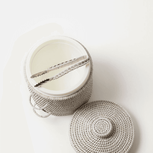 Image showing the Strand Rattan Ice Bucket, H25cm, White product.