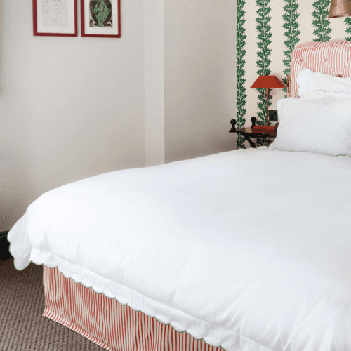 Image showing the Annabelle Scalloped Super King Duvet Cover, Asparagus product.