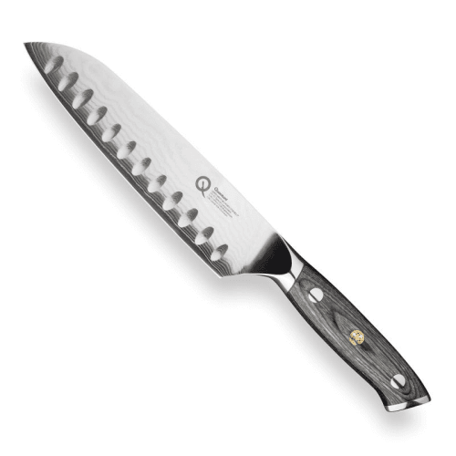 Image showing the Q30 Series Damascus Steel Santoku Knife, 17.5cm, Black product.