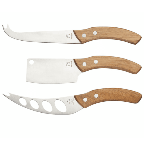 Image showing the Cheese knife set, 32/32/22cm, Acacia Wood/Stainless Steel product.