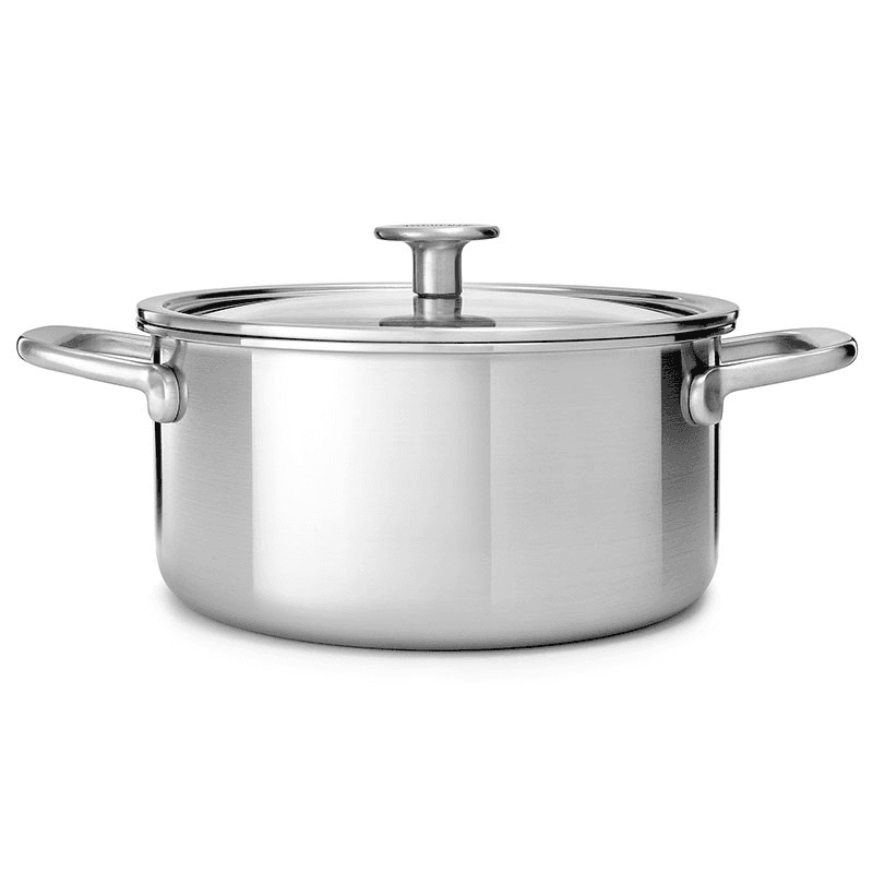MultiPly Stainless Steel Casserole with Lid, 24cm, Silver