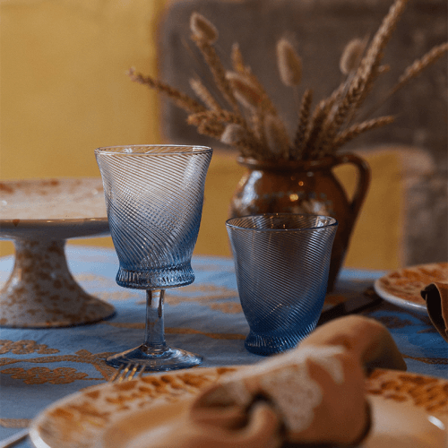Image showing the Spiral Set of 4 Tumbler Glasses, 175ml, Light Blue product.