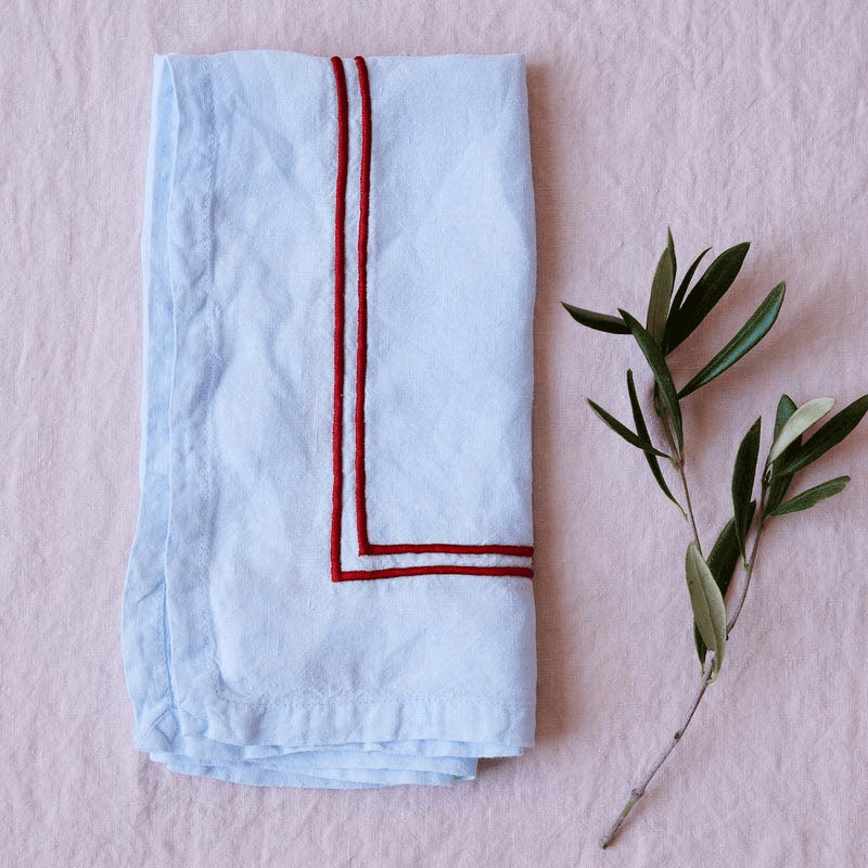 Set of Four Linen Napkins, 50 x 50cm, Blue