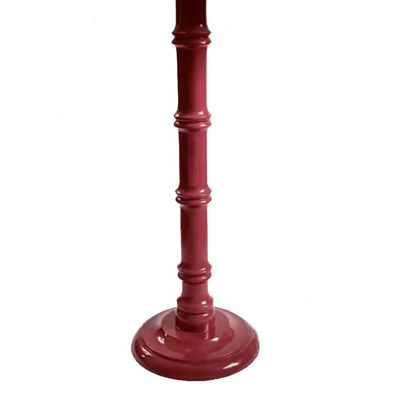 Tall Truncus Lacquered Hand Carved Lamp Base, Radicchio, 40cm