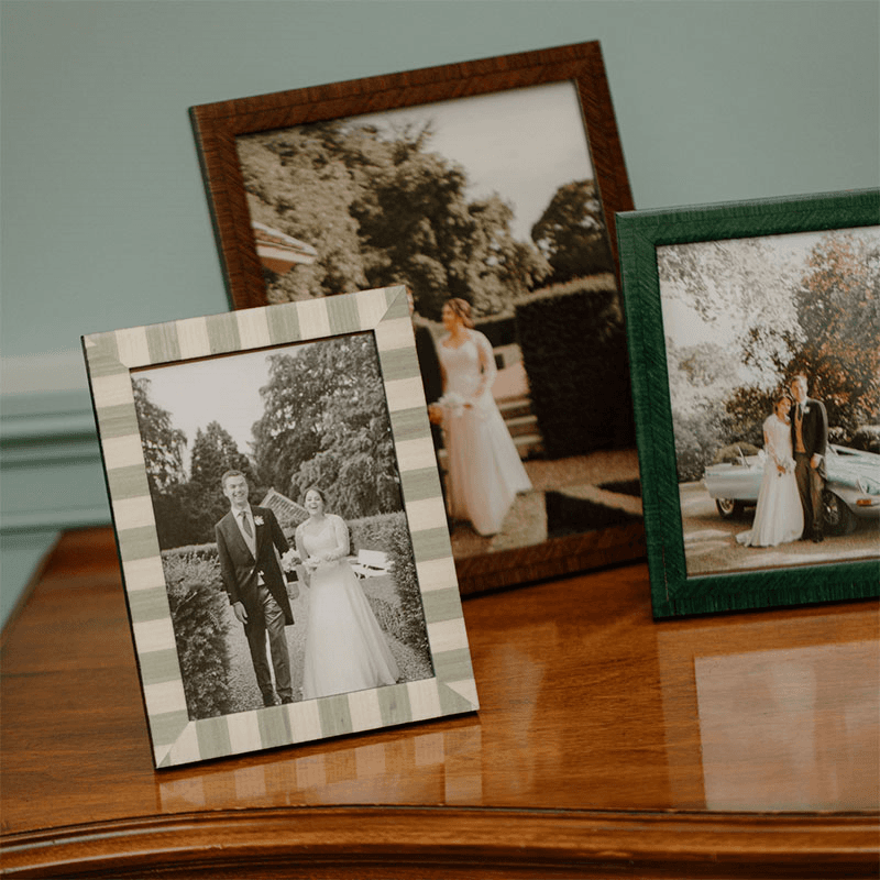 Delilah Stripe Photo Frame, 5x7", Pistachio