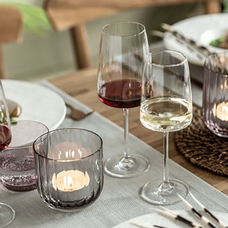 Vivid Senses Set of 2 Crystal White Wine Glasses, 363ml, Clear