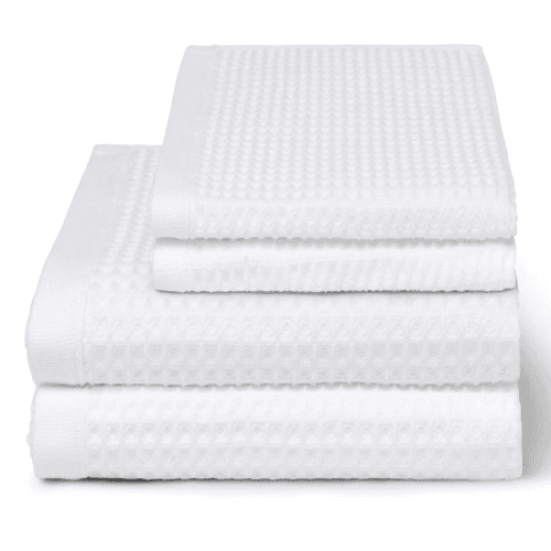 Image showing the Waffle Bath Towel, H70 x W140cm, White product.