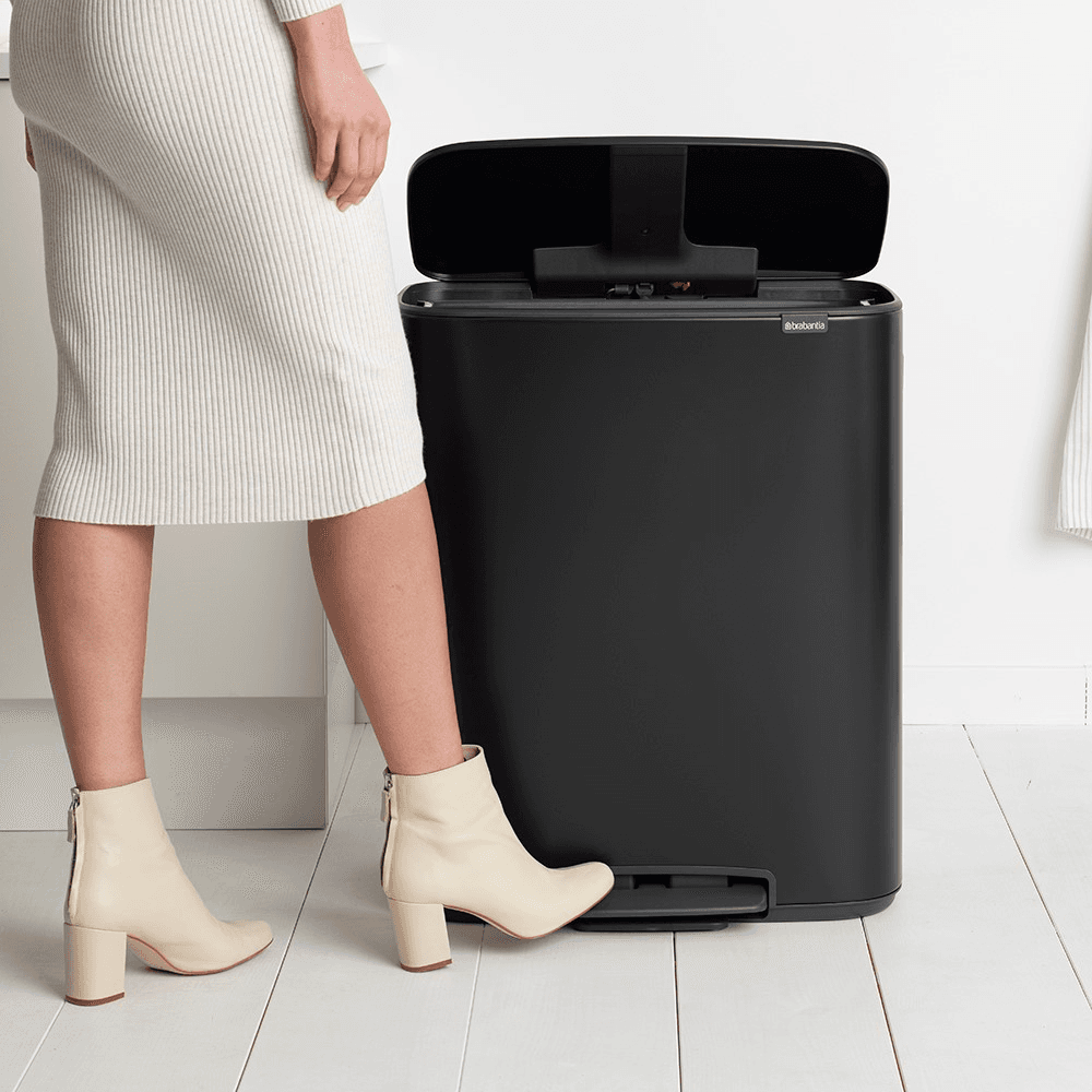 Bo Pedal bin, 2 x 30L, Matt Black