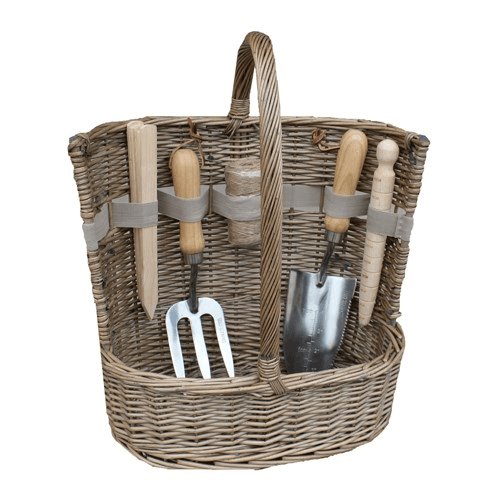 Image showing the Large Antique Wash Garden Tool Basket, L36 x W23 x H35cm, Natural product.