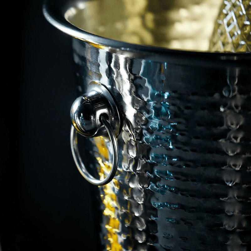 Luxury Wine/Champagne Cooler Bucket, Hammered Metal