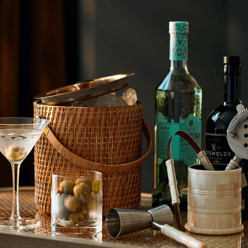 Sovannah Rattan Ice Bucket, D16cm, Sand