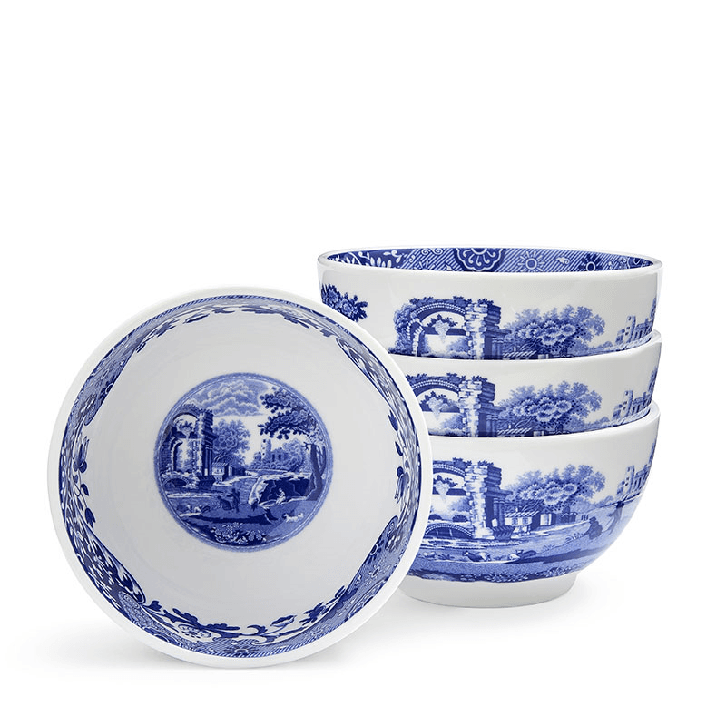 Blue Italian Set of 4 Dip Bowls, D10cm, Blue