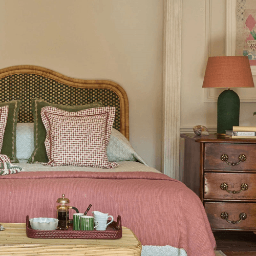 Image showing the Rattan King Size Headboard, Green product.