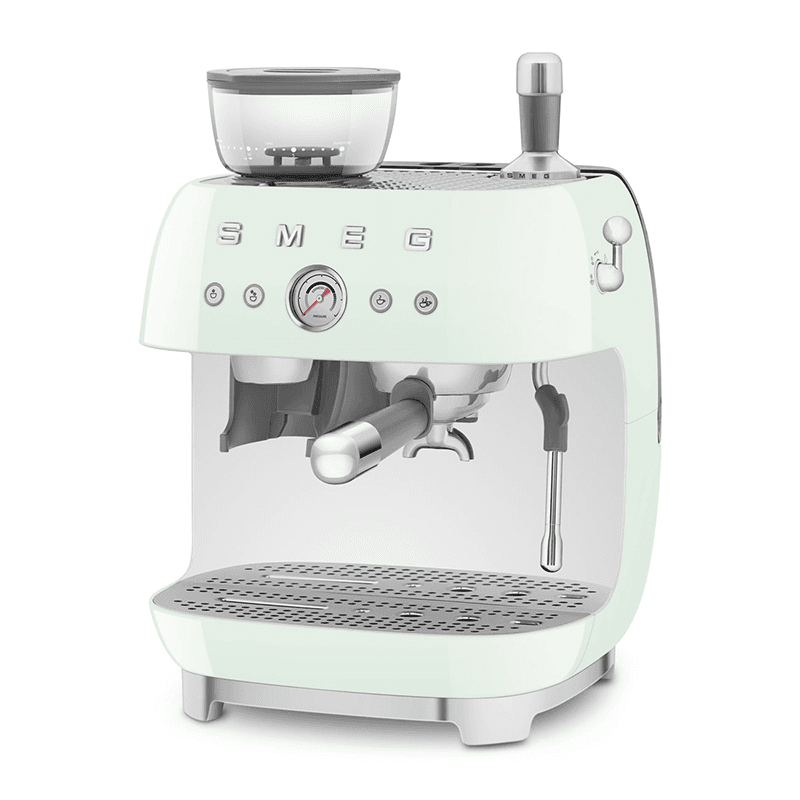 Espresso Coffee Machine with Grinder, Pastel Green
