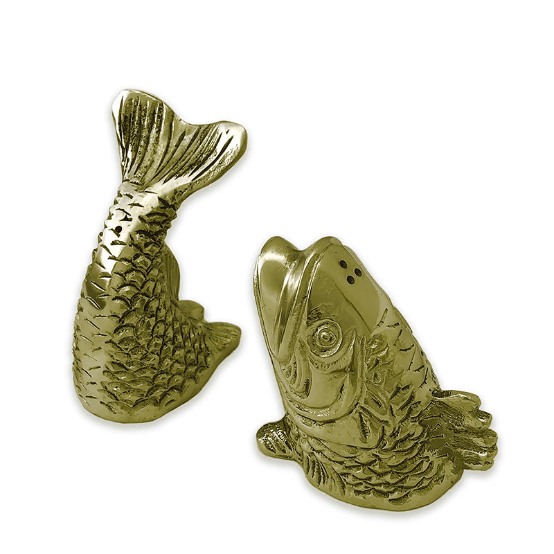 Fish Salt and Pepper Set, D6 x H9cm, Gold