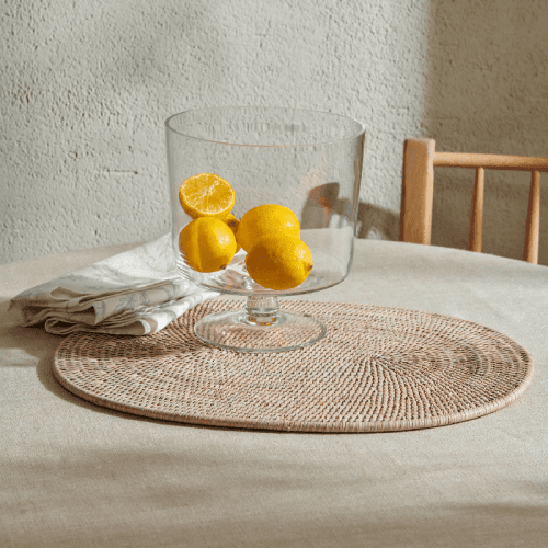 Image showing the Ashcroft Set of 2 Serving Mats, L45 x W33cm, Rattan product.