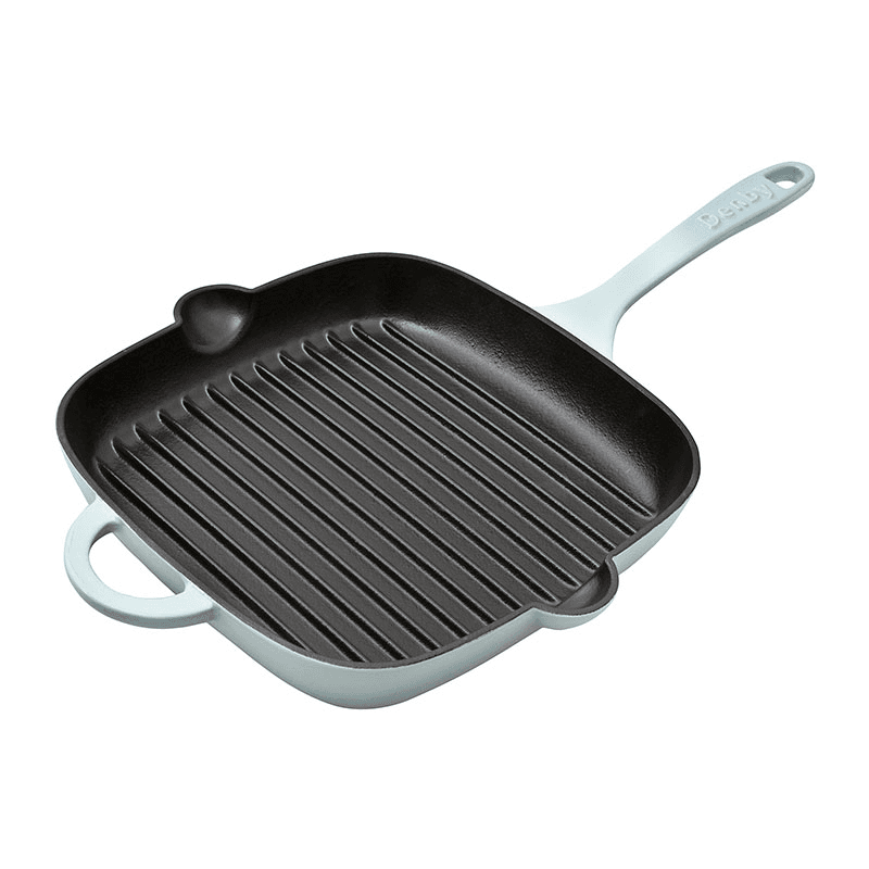 Cast Iron Griddle Pan, L25 x W29 x H4cm, Cobalt Blue