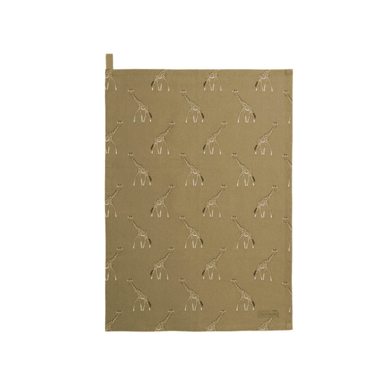 Giraffe Tea Towel, 45 x 65cm, Mustard