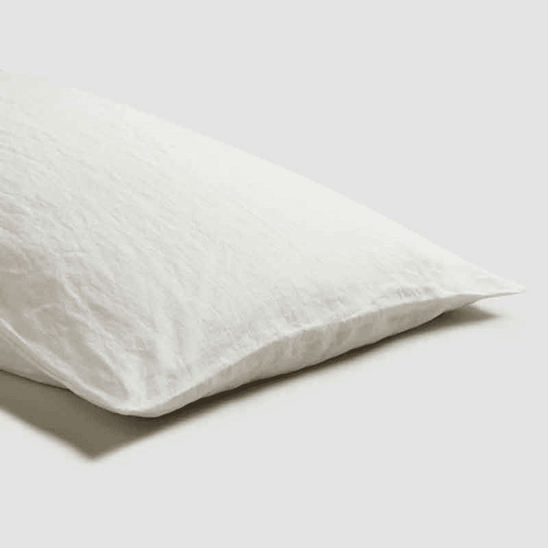 White Linen Pair of Pillowcases, Square