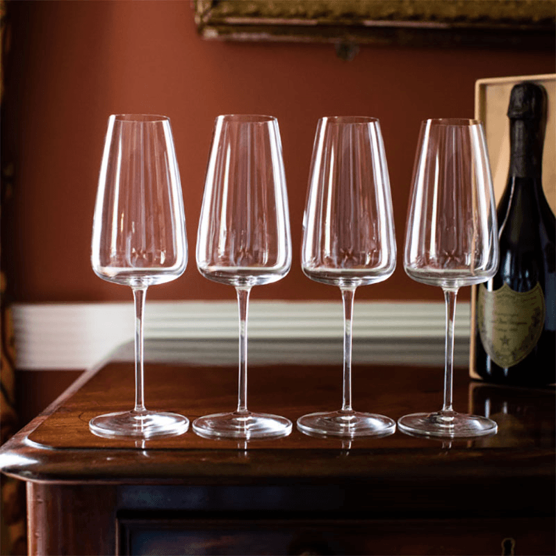 Talismano Set of 4 Sparkling Wine Flutes, 210ml, Clear
