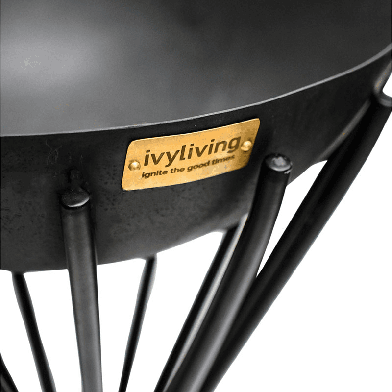 Dakota Tall Metal  Fire Pit, H65cm, Black