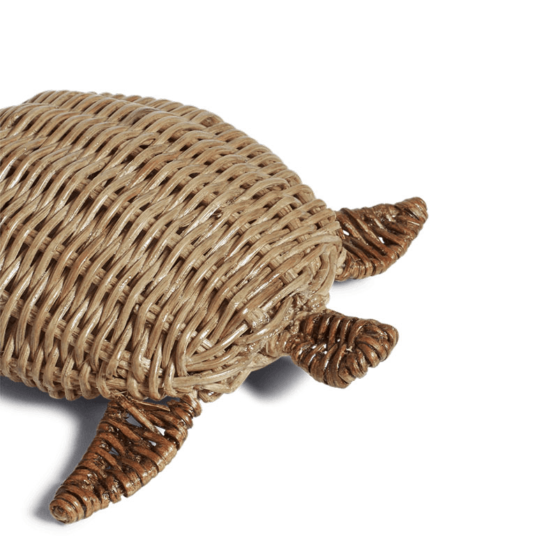 Rattan Decorative Turtle, H5cm x W18cm x D19cm, Vintage Grey
